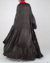 PLEATED BLACK SILK