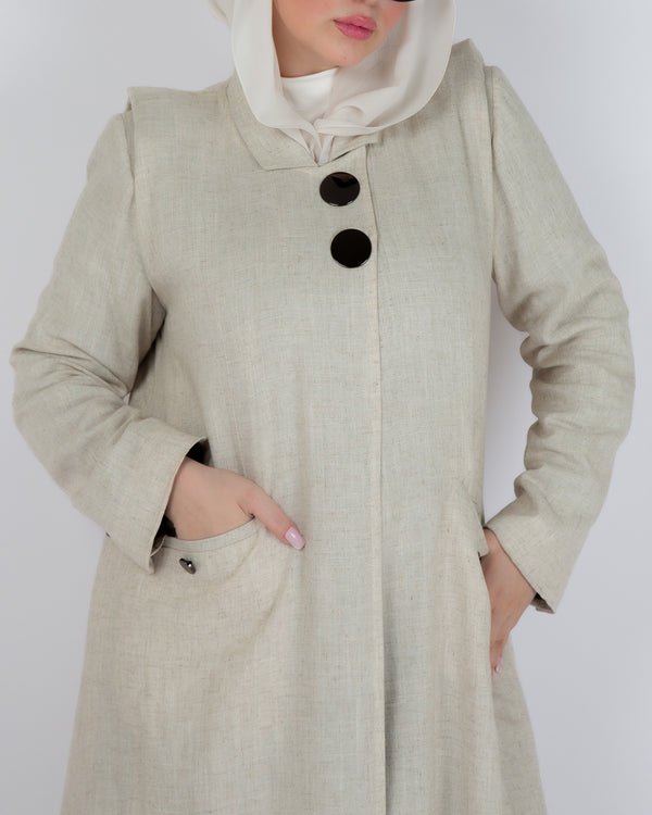 SR-JU25BCO-NCE026 - BEIGE LINEN COAT