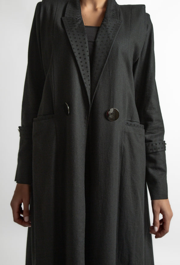 SR-MA25BCO-NCE020-DOTTED LINEN COAT