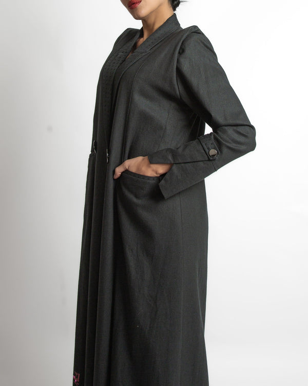 SR-MA25BCO-NCE020-DOTTED LINEN COAT