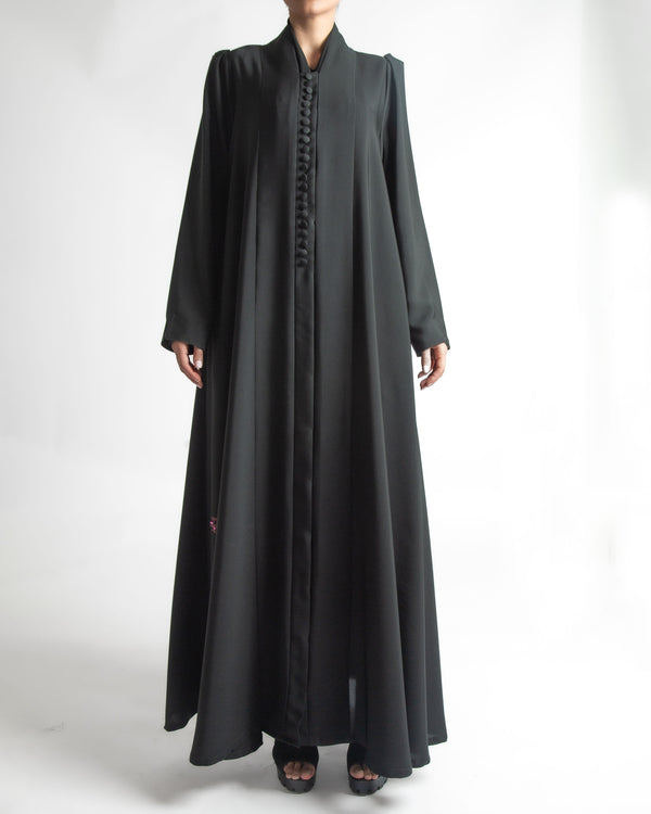 SR-MA24BDA-ESRE017 PLAIN ABAYA IN BUTTONS