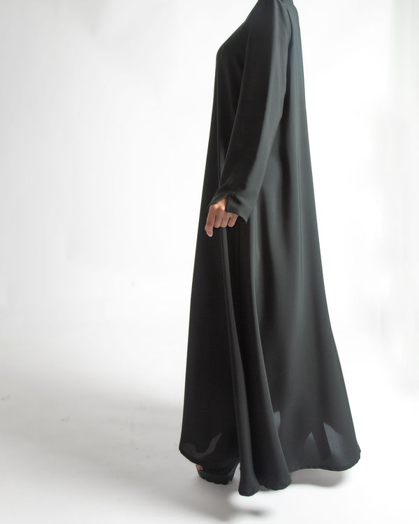 SR-MA24BDA-ESRE017 PLAIN ABAYA IN BUTTONS