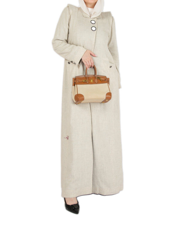 BEIGE LINEN COAT